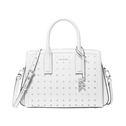 Michael Kors Women’s Laila Small Satchel – Leather Designer Handbag with Studs & Crossbody Strap