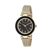 Anne Klein Women’s Premium Crystal Accented Bracelet Watch – Gold/Black