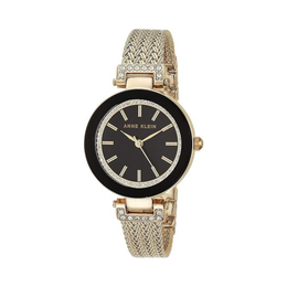 Anne Klein Women’s Premium Crystal Accented Bracelet Watch – Gold/Black