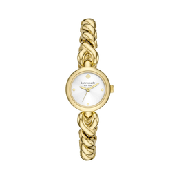 Kate Spade New York Monroe Jewelry-Inspired Women’s Gold Twist Quartz Watch with Stainless Steel Bracelet (24mm)
