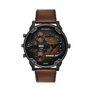Diesel Men’s Mr. Daddy Slim Multi-Movement Watch – Brown Leather Strap, 54mm Case, Quartz Analog (Model DZ7492)