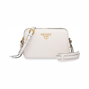 Prada White Vitello Phenix Leather Crossbody Handbag for Women – Model 1BH079