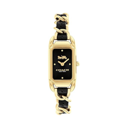 Coach Cadie Women's 40mm Quartz Watch – Leather-Laced Chainlink Bracelet, Gold-Tone Case