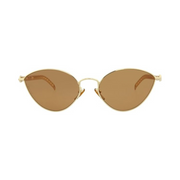 Gucci Cat Eye Sunglasses – Gold Metal Frame with Brown Lenses, 57mm