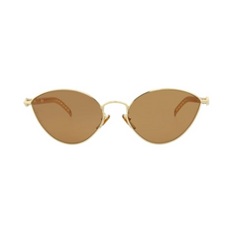 Gucci Cat Eye Sunglasses – Gold Metal Frame with Brown Lenses, 57mm