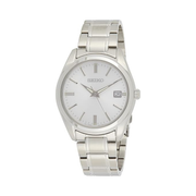 Seiko Men’s Essentials Quartz Watch – SUR307 Silver Dial, Sapphire Crystal, Stainless Steel Strap
