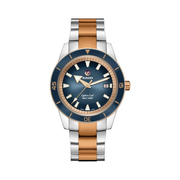 Rado Captain Cook 42mm Men’s Automatic Watch – Blue Dial, Rose Gold & Silver Bracelet, Swiss Made, 300m Water Resistant