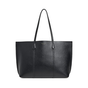 Tory Burch Women’s Perry Leather Tote Bag – Black Designer Shoulder Handbag