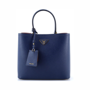 Prada Pre-Loved Panier Large Bucket Bag in Blue Saffiano Leather – Model 339877/8