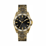 GUESS Men’s 42mm Gold-Tone Watch | Black Dial & Gold Bracelet, Water Resistant