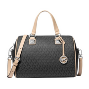 Michael Kors Grayson Medium Duffle Satchel – Signature Canvas with Stud Accents