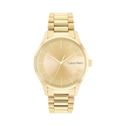 Calvin Klein Iconic Men’s Quartz Watch – Gold Plated 40mm Minimalist Luxury Timepiece, Scratch-Resistant Mineral Glass
