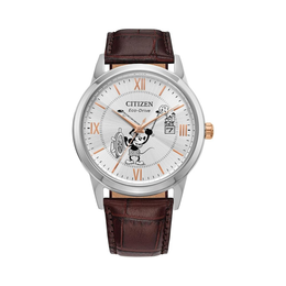 Citizen Eco-Drive Disney Steamboat Willie Mickey Mouse Watch – Brown Leather Strap