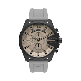 Diesel Mega Chief Men’s Chronograph Watch – 51mm Black Stainless Steel, Silicone, or Leather Band, Quartz Movement