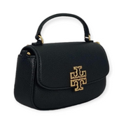 Tory Burch Britten Mini Top Handle Leather Crossbody Bag – Elegant Black Designer Handbag