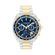 Coach Charter Men's 44.5mm Quartz Chronograph Watch – Blue Dial with Stainless Steel Bracelet