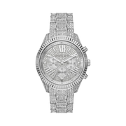 Michael Kors Lexington Women’s Chronograph Watch – 42mm Pavé Silver Stainless Steel Bracelet | MK4972