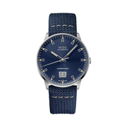 MIDO Commander Big Date Swiss Automatic Men’s Watch – 42mm Stainless Steel, Blue Dial & Textile Strap | 80-Hour Power Reserve