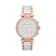 Michael Kors Parker Women’s Chronograph Watch – 39mm Rose Gold & White Two-Tone