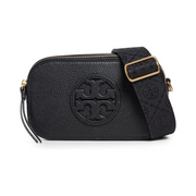 Tory Burch Women's Miller Mini Crossbody Bag | Black Leather Designer Crossbody with Gold-Tone Hardware