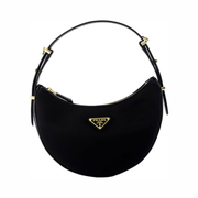 Prada Arqué Small Shoulder Bag in Black Re-Nylon and Brushed Leather – Model 1BC194 (New)