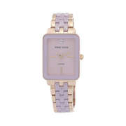 Anne Klein Women’s Genuine Diamond Dial Ceramic Bracelet Watch – Rose Gold/Lavender