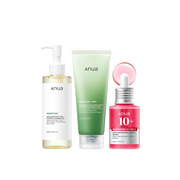 ANUA 3-Step Glass Skin Beginner Set – Korean Double Cleansing Oil, Gentle Foam Cleanser & TXA Serum with Niacinamide for Radiant, Even Skin
