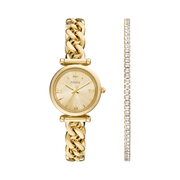Fossil Women’s Carlie Quartz Gold Stainless Steel Watch & Bracelet Gift Set