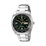 Seiko Recraft Series Men’s Automatic Watch – 43.5mm Stainless Steel, Green Dial, Day/Date, 41-Hour Power Reserve