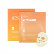 TIRTIR Vitachiol Gel Mask | Brightening & Hydrating Sheet Mask with Bakuchiol & Vitamin Capsules | Cooling, Revitalizing Korean Skincare | 4 Sheets