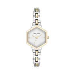 Anne Klein Women's Two-Tone Bracelet Watch – Gold & Silver, Adjustable Link Design