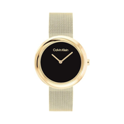 Calvin Klein Women’s Twisted Bezel Quartz Watch – 34mm Minimalistic Stainless-Steel Timepiece