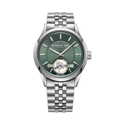 Raymond Weil Freelancer Men’s Automatic Watch 2780-ST-52001 – RW1212 Open Balance Wheel, Green Dial, Stainless Steel, 42.5mm