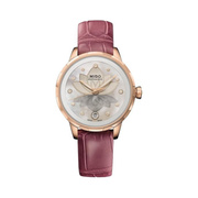 MIDO Rainflower Night Swiss Automatic Women’s Watch – White Dial, 34mm Rose Gold PVD – M0432073610600