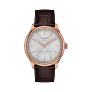 Tissot Chemin des Tourelles Powermatic 80 Men’s Automatic Watch – 39 mm, Rose Gold PVD & Leather Strap