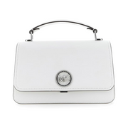 Michael Kors Women’s Medium East West Chain Satchel Handbag – Optic White Leather