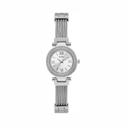 GUESS Women’s 26.5mm Silver-Tone Quartz Watch | Roman Numerals & Stainless Steel Bracelet