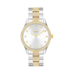 Coach Brooks Unisex 2H Quartz Watch – Crystal-Set Bezel & Bracelet | 38mm Stainless Steel Luxury Timepiece