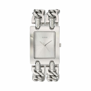 GUESS Women’s Silver-Tone Multi-Chain Bracelet Watch | 37mm Stainless Steel Case & Silver Dial | Elegant Quartz Analog Watch
