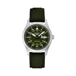 Seiko 5 Sports SRPH29 Men’s Automatic Watch – Green Dial, 4R36 Movement, Stainless Steel Case, Nylon Strap, 100m Water Resistance, Day/Date
