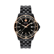 Movado Series 800 Men’s Sport Watch | Swiss Quartz, Black PVD with Rose Gold, 40mm Diver-Inspired Luxury Timepiece