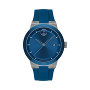 Movado Bold Fusion Men's Luxury Quartz Watch – 42mm Swiss Movement, Silicone Strap, 5 ATM Water Resistance