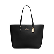 Coach Women's Town Tote – Polished Pebble Leather Spacious Handbag, Snap Closure, Iconic Everyday Tote