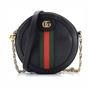 Gucci Pre-Loved Ophidia Round Mini Shoulder Bag – Black Leather