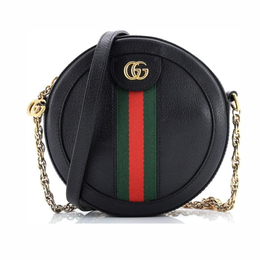 Gucci Pre-Loved Ophidia Round Mini Shoulder Bag – Black Leather