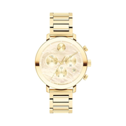 Movado Women’s Bold Evolution Gold Ion-Plated Watch – Swiss Quartz Chronograph, Stainless Steel Bracelet, Yellow Gold