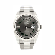 Rolex Pre-Loved Oyster Perpetual Datejust “Wimbledon” 41 mm Automatic Watch – Stainless Steel & White Gold