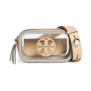 Tory Burch Women's Miller PVC Mini Crossbody Bag | Clear Designer Handbag with Logo Detail