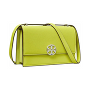 Tory Burch Women’s Miller Shoulder Bag – Bright Chartreuse Leather Designer Handbag