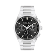 Calvin Klein Distinguish Men’s Multifunction Watch – 44mm Stainless Steel Bracelet, Black Sunray Dial, Modern Quartz Timepiece